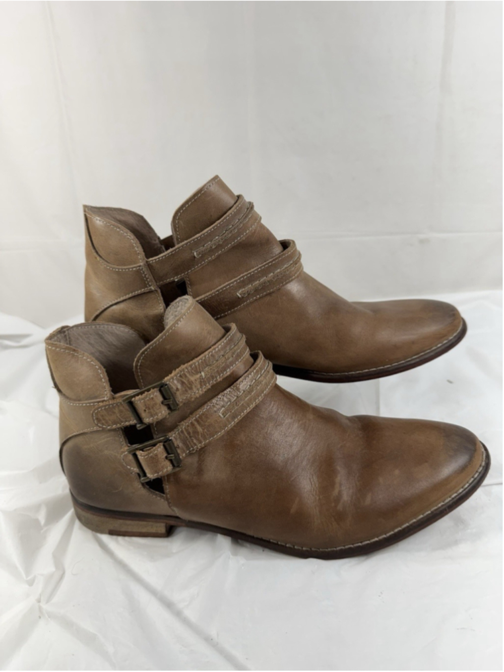 Free People Braeburn Ankle Bootie Tobacco Leather Women's 40 US 9.5 Brown